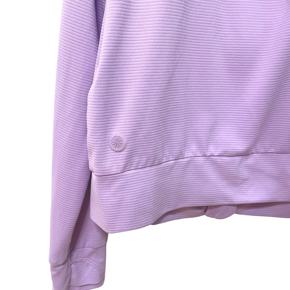 NWOT Athleta Girl Purple Zip Hoodie Textured Activewear Jacket Thumbholes L 12 - Picture 8 of 10